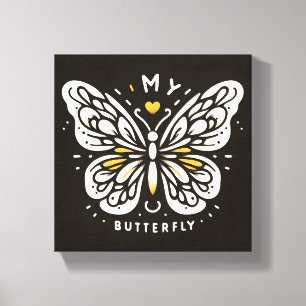 Minha Arte de Parede de Canvas da Borboleta