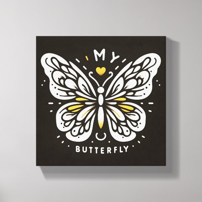 Minha Arte de Parede de Canvas da Borboleta (Frente)