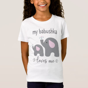 Minha Babushka me ama - Camisa elefante para crian