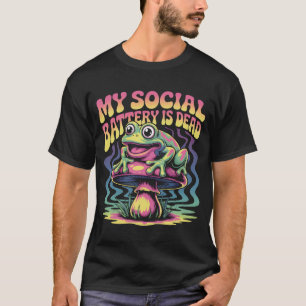 Minha Bateria Social Está Morta Camiseta Engraçada