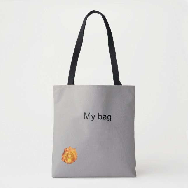 Minha Bolsa ombro tote com rosa laranja (Frente)