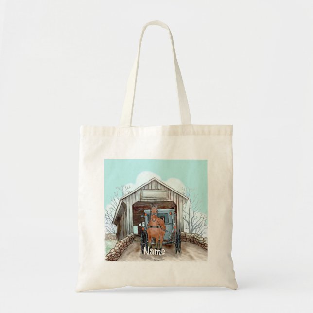 Minha Bolsa Tote Ponte Coberta Amish (Frente)