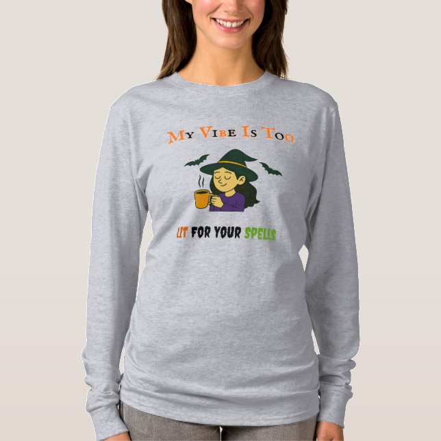 Minha camisa de bruxa é-Dia de as Bruxas engraçado (Frente)