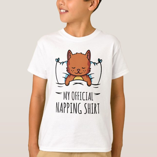 Minha camisa de dormir com gato dormindo (Frente)