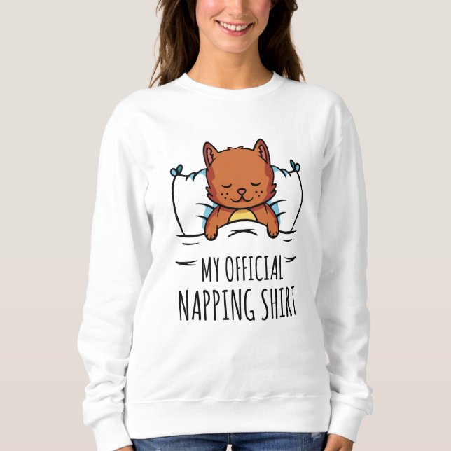 Minha camisa de dormir com gato dormindo (Frente)