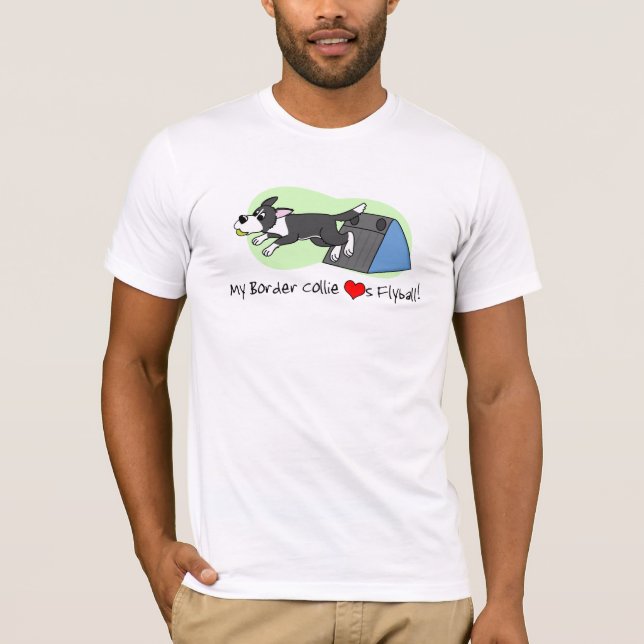 Minha camisa de Flyball T dos amores de border (Frente)