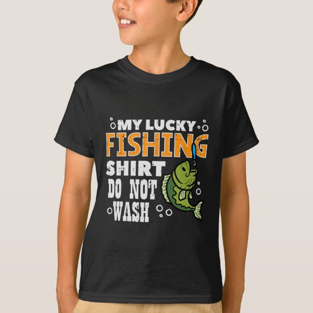 Minha Camisa De Pesca Sortuda Não Lava Engraçados (Frente)