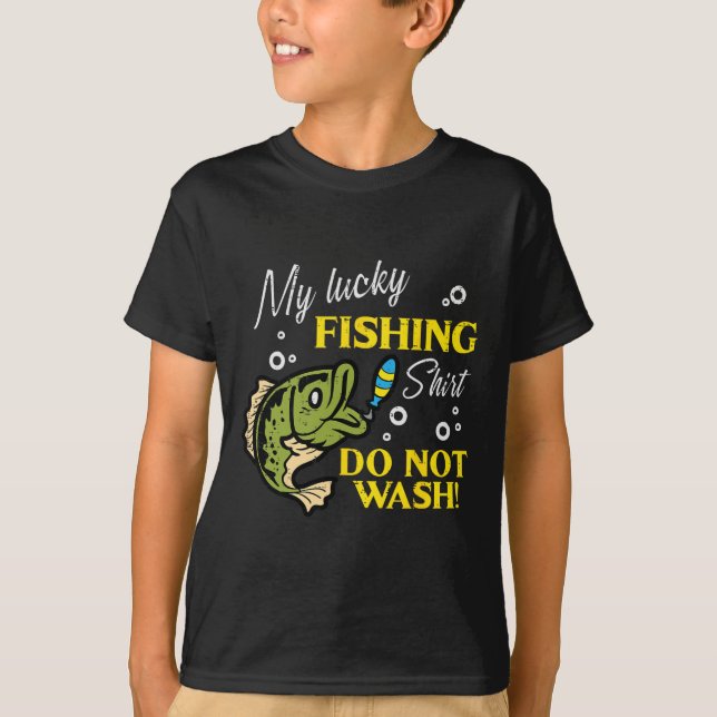 Minha Camisa de Pesca Sortuda Não Lavar Camisas En (Frente)