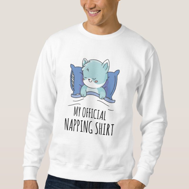 Minha camisa oficial para soneca com gato dormindo (Frente)
