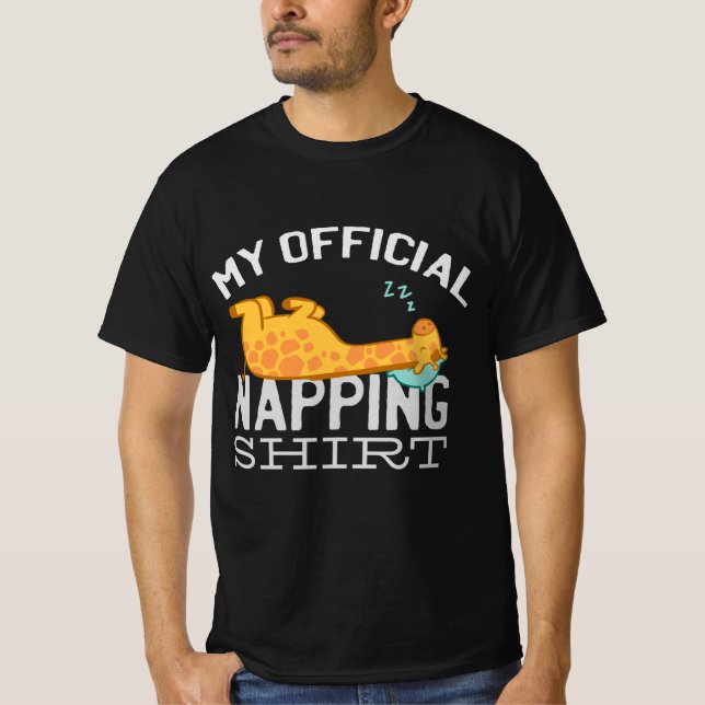 Minha camisa oficial para soneca - Girafa preguiço (Frente)
