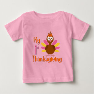 Minha Camiseta de Bebê Menina do 1º Dia de Ação de