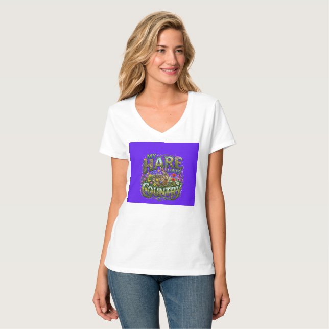 Minha camiseta de coelho ama o campo (Frente Completa)