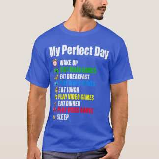 Minha Camiseta de Videogames de Dia Perfeito Funny