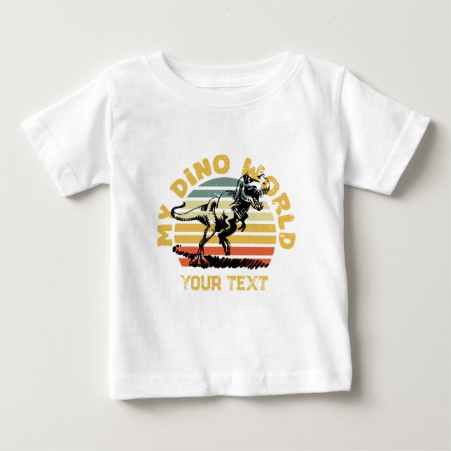 Minha camiseta Dino World Baby Fine Jersey (Frente)