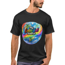 Minha Camiseta Esfera Colorida do Mundo Arco-Íris 