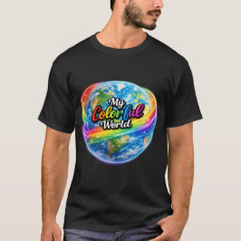 Minha Camiseta Esfera Colorida do Mundo Arco-Íris