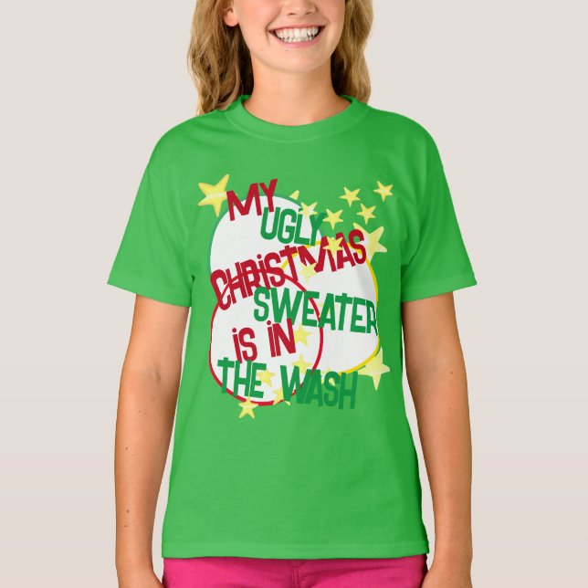 Minha camiseta feia de natal Wash Kid (Frente)
