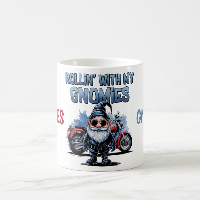 Minha Caneca de Café de Gnome de Moto Engraçado (Centro)