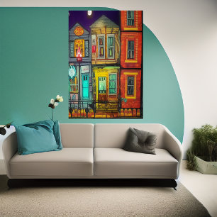 Minha casa na cidade   AI Art Poster