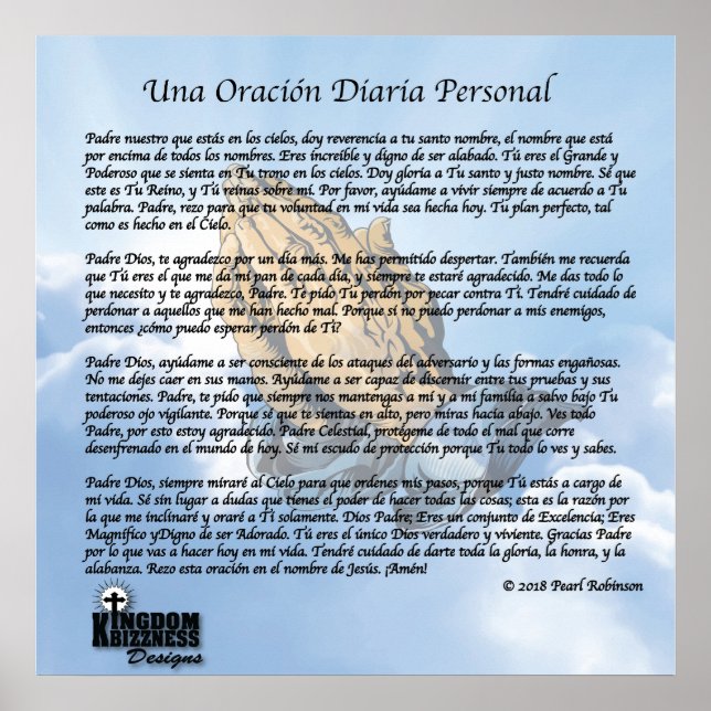 Minha Coleção de Orações Diárias Espanhola poster  (Frente)