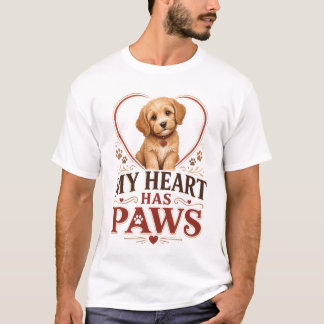 Minha Coração Tem Patas Camiseta de Amante de Cach