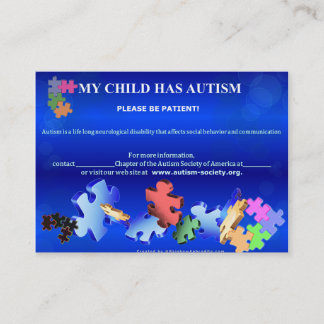 MINHA CRIANÇA TEM o cartão de AUTISMBusiness