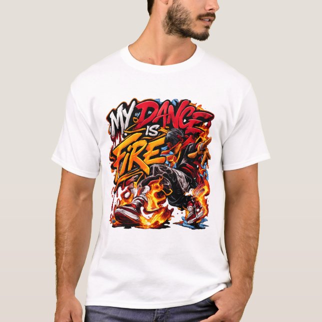 Minha dança é breakdance grafite fogo camisa de ru (Frente)