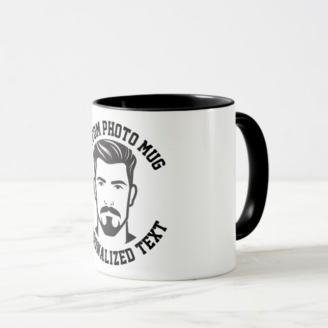 Minha Face em uma Caneca Combinada Personalizada (Frente Esquerda)