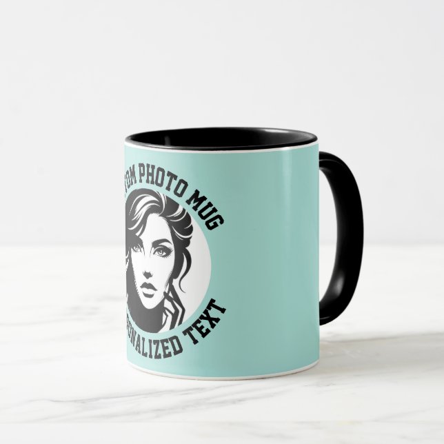 Minha Face em uma Caneca Combinada Personalizada T (Frente Esquerda)