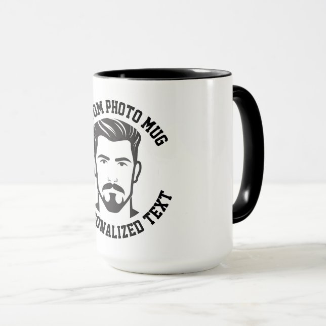 Minha Face em uma Grande Caneca Personalizada Comb (Frente Esquerda)