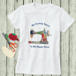 Minha Feliz Camiseta do Espaço de Costura