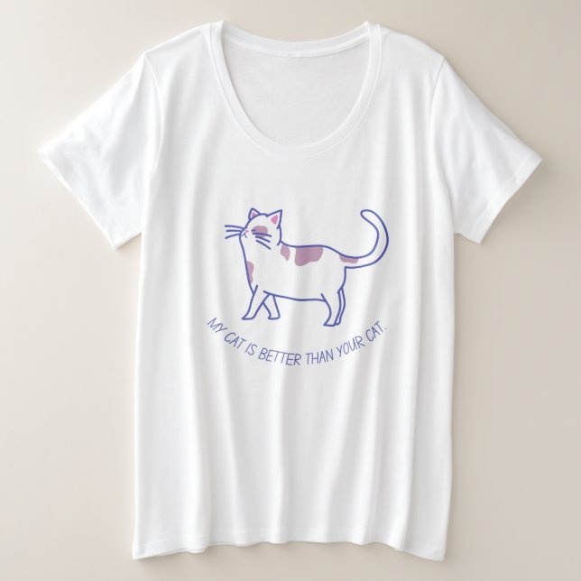 Minha Gata é Melhor Que o Seu Gato Camiseta Divert (Frente do Design)