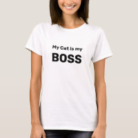 Minha Gata é minha Chefe Camiseta Texto Editável