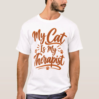 Minha Gata É Minha Terapeuta Camiseta Divertida de