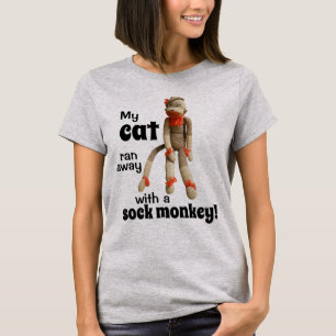 Minha Gata Fugiu Com um Macaco de Meia! Camiseta E