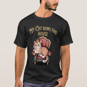 Minha Gata Manda Nesta Casa Camiseta Divertida par
