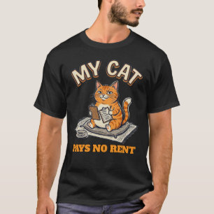 Minha Gata Não Paga Aluguel Camiseta Engraçada de