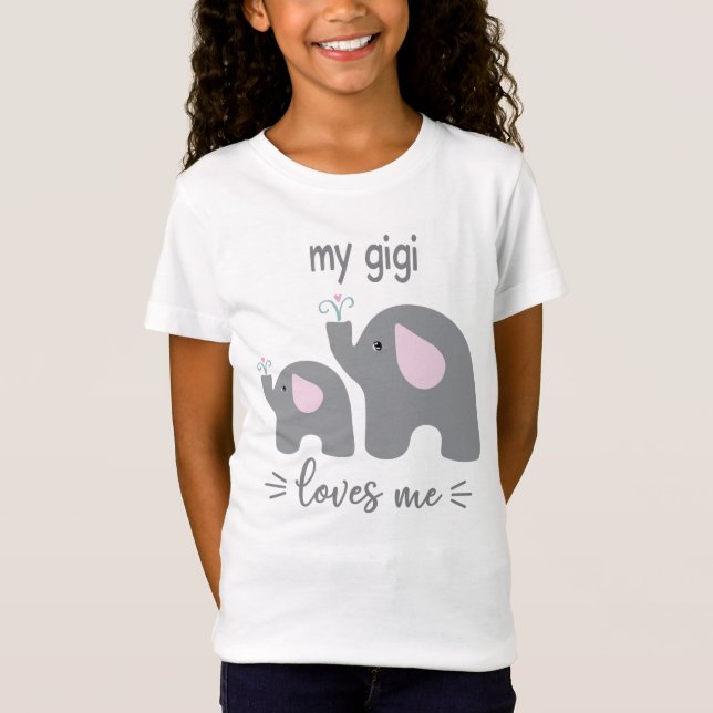 Minha Gigi me ama - Camisa elefante para crianças (Frente)