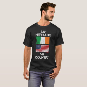 Minha herança meu t-shirt americano irlandês do