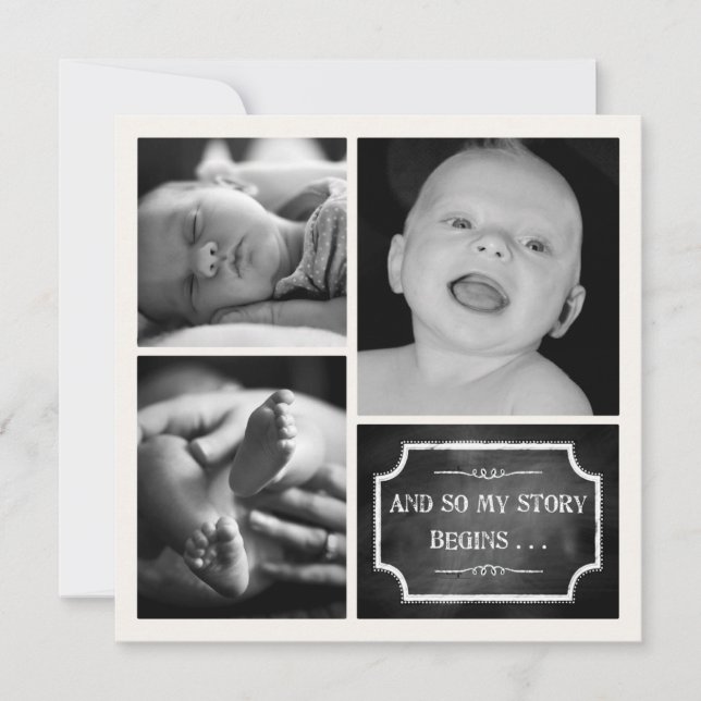 Minha história começa com o anúncio de nascimento  (Frente)