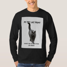 Minha Impressão de Gato Pet Engraçada Camisa De Ga
