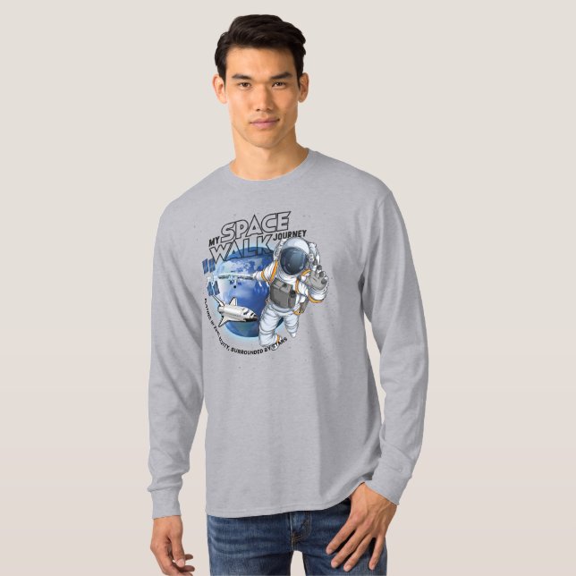Minha jornada de caminhada espacial | Camisa mascu (Frente Completa)