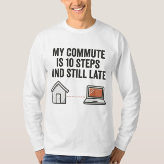 Minha Jornada é de 10 Passos Camiseta WFH Engraçad
