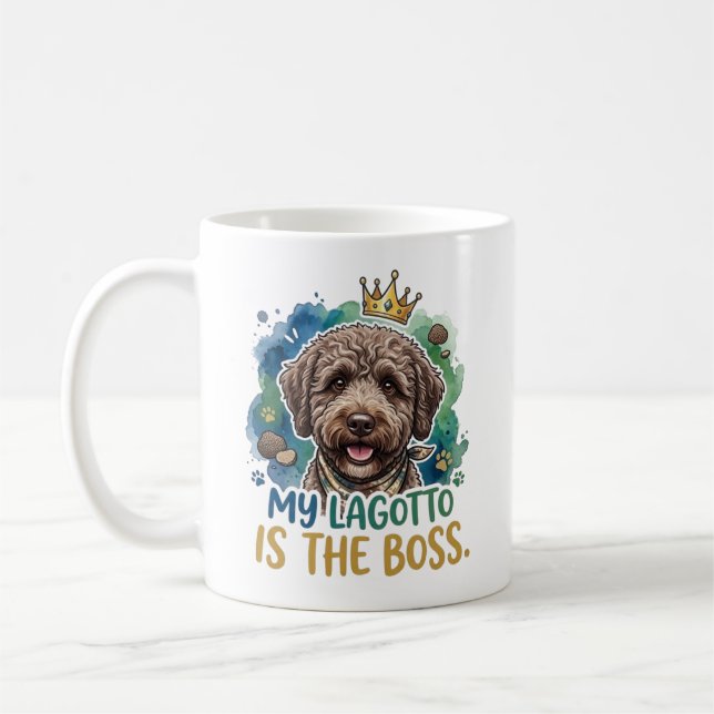 Minha Lagotto é a Chefe Caneca de Café Divertida p (Esquerda)