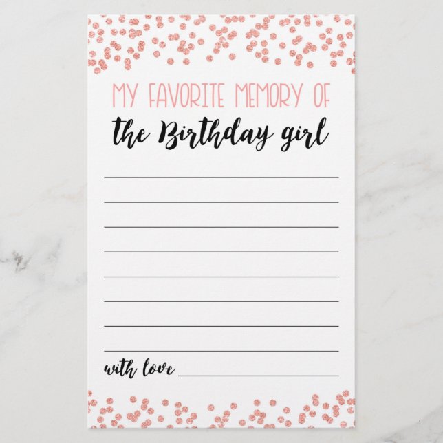 Minha memória favorita do jogo da garota de aniver (Frente)