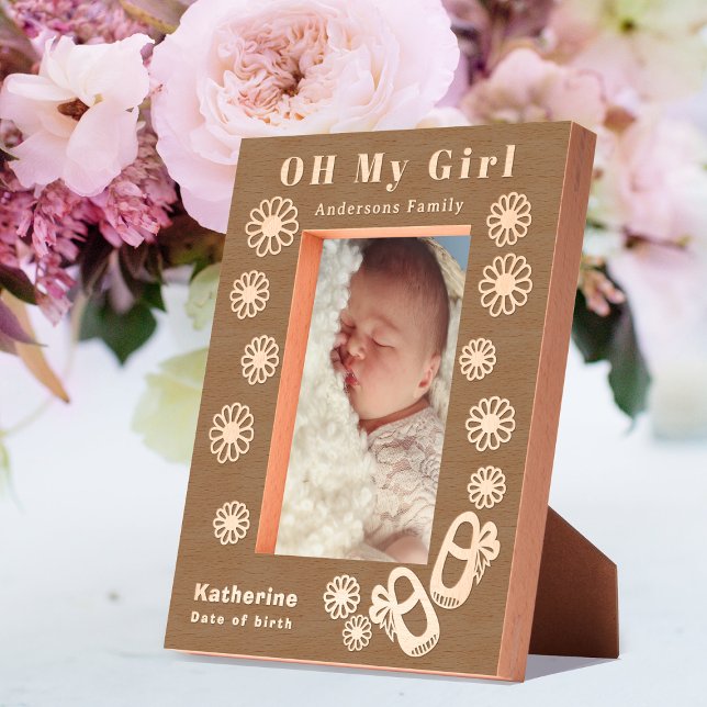 Minha Menina (Oh My Girl  Wood Etched Personalized Frame.)