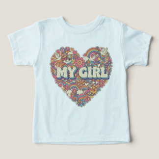 Minha Menina Camiseta Floral Coração Infantil | Me