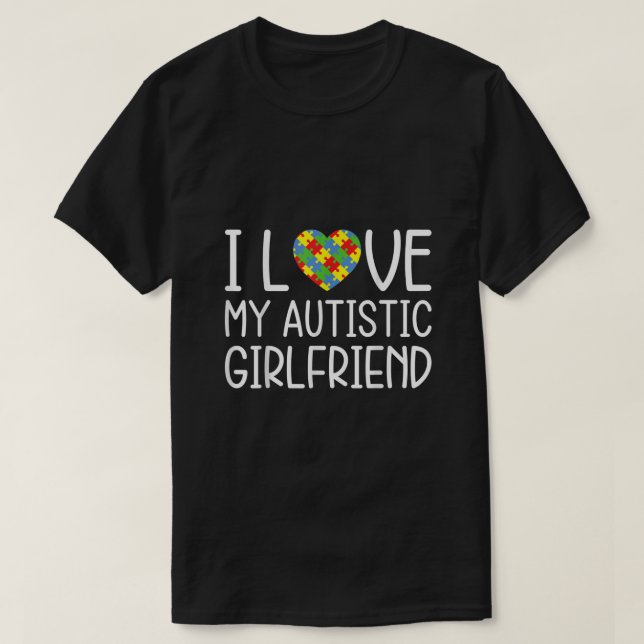 Minha Namorada Tem Camisa De Autismo Eu Amo Meu G  (Frente do Design)