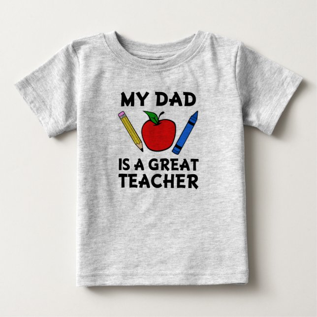 Minha Pai é uma camisa engraçada de bebê do profes (Frente)