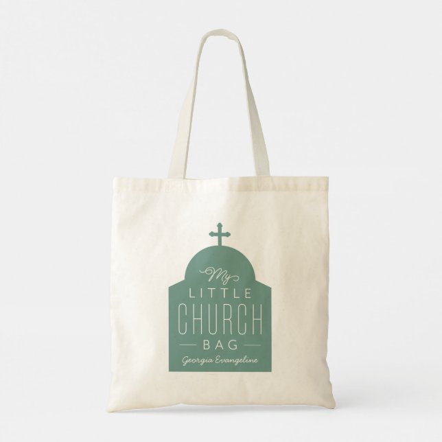 Minha pequena sacola de igreja verde e giro bolsa  (Verso)